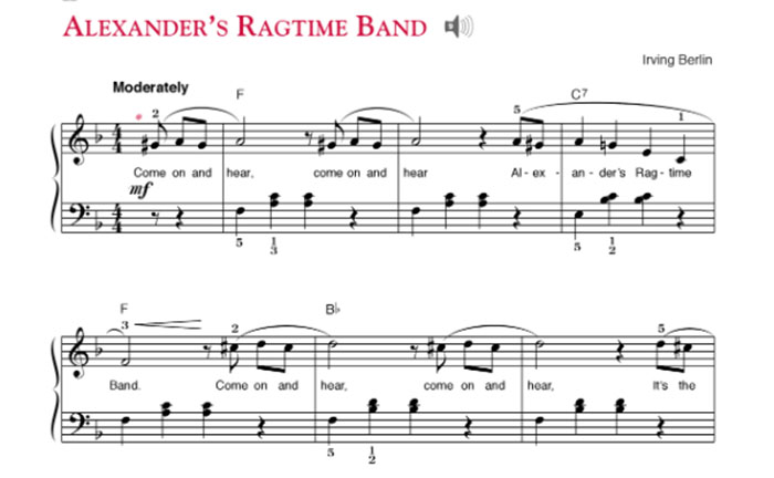 หนังสือ เรียนเปียโนด้วยตัวเอง Alfred Adult All In One Book 2 Alexander Ragtime Band