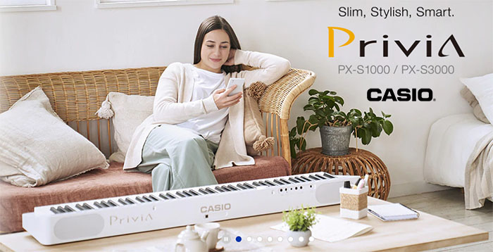 เปียโนไฟฟ้า CASIO Privia PX-S3000 Portable Digital Piano Slim Smart