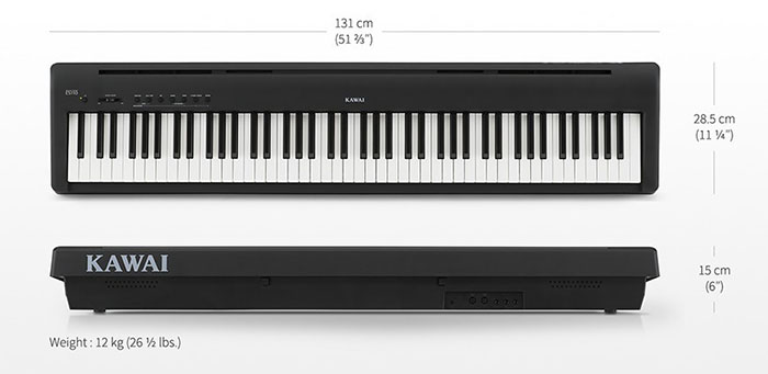 เปียโนไฟฟ้า Kawai ES110 Portable Digital Piano - Size