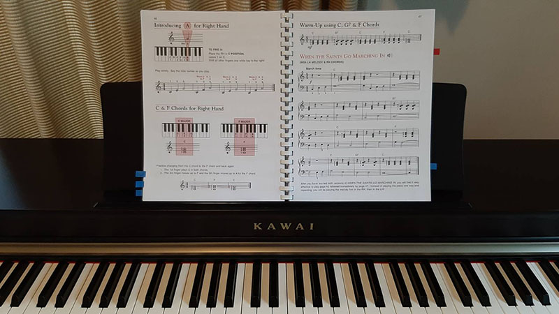 เรียนเปียโนด้วยตัวเอง A Note C and F Chord Right Hand