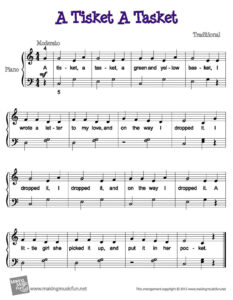 โน้ตเปียโนฟรี A Tisket A Tasket - Piano Sheet Music