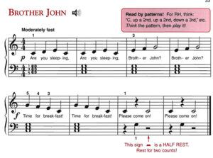 โน้ตเปียโน Brother John - Piano Sheet Music