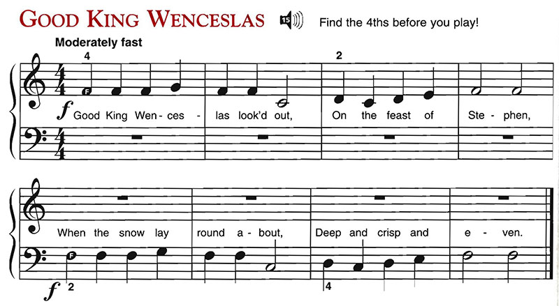 โน้ตเปียโน เพลง Good King Wenceslas