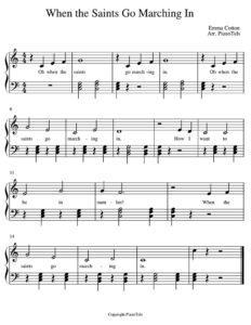 โน้ตเปียโน When The Saints Go Marching In - Piano Sheet Music