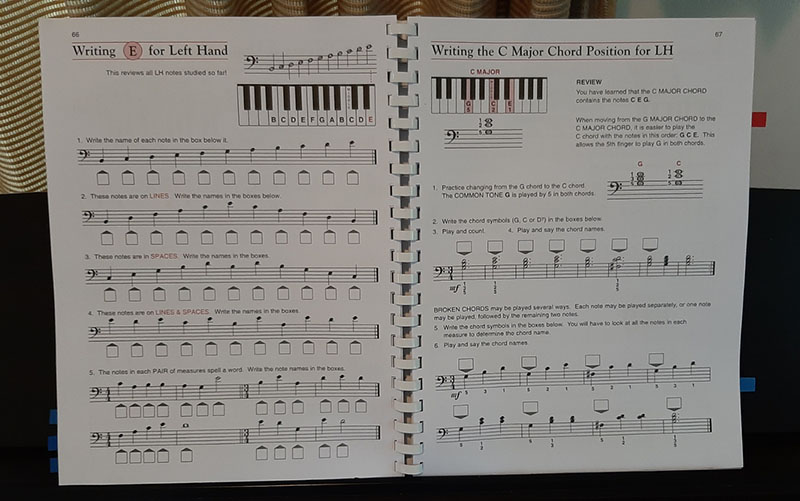เรียนเปียโนด้วยตัวเอง Writing E Note and C Major Chord for Left Hand